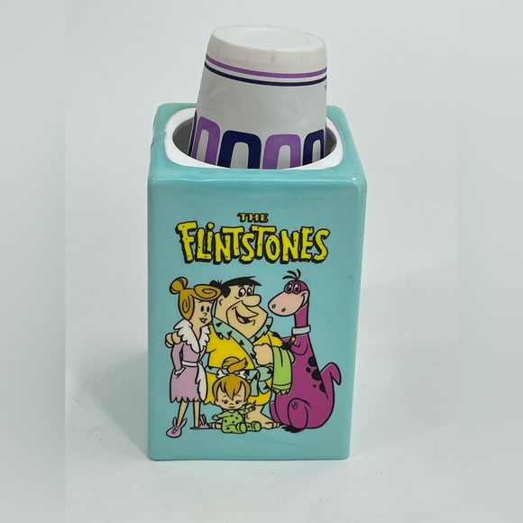 Vintage Flintstones & Jetsons Dixie Cup Pop Up Holder 1990 '90 Hanna-Barbera - Picture 1 of 7